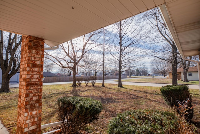 view of yard featuring a porch