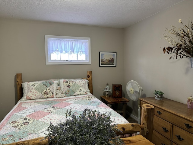 bedroom with a textured ceiling