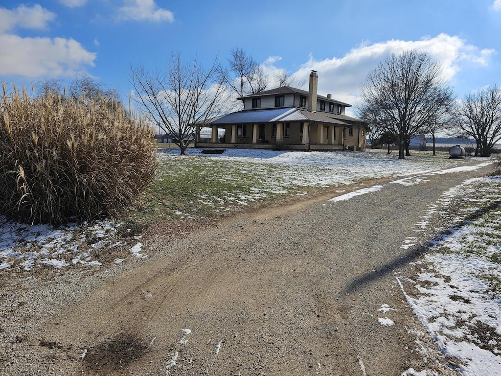 view of snow covered exterior