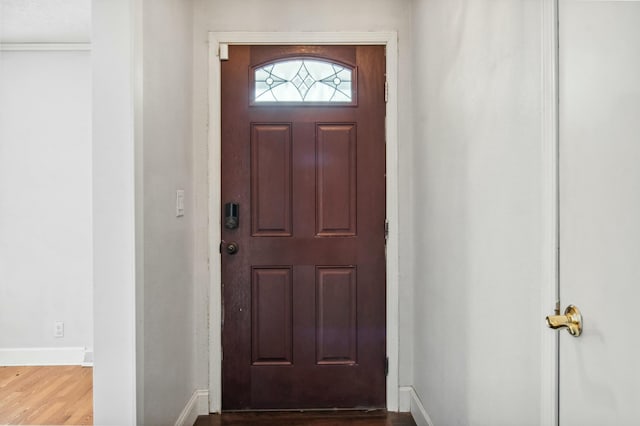 interior space with hardwood / wood-style flooring