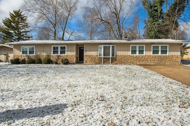 view of single story home