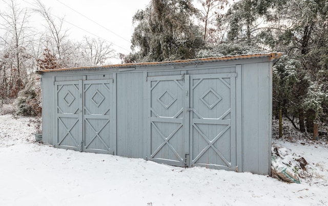 view of snow covered structure