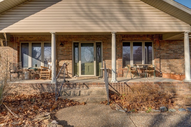 exterior space with covered porch