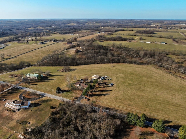 aerial view with a rural view