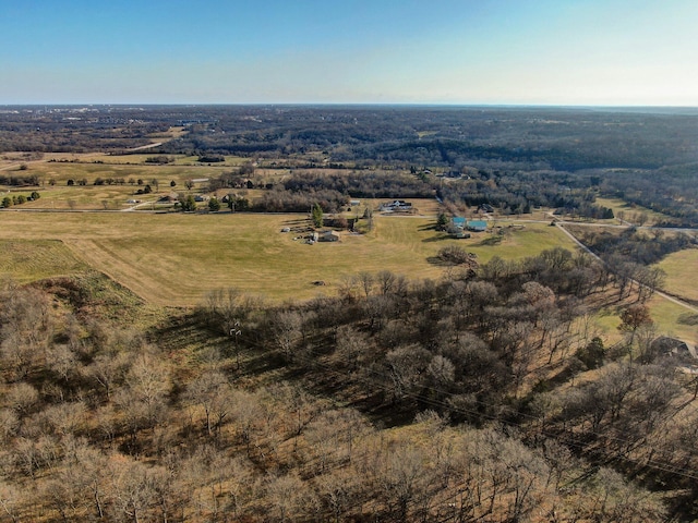 aerial view featuring a rural view