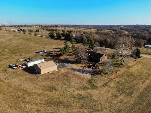 drone / aerial view featuring a rural view