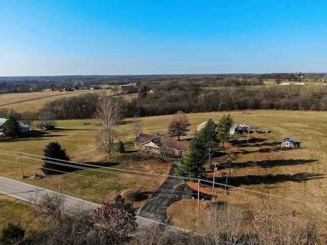 aerial view with a rural view