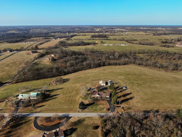 bird's eye view featuring a rural view