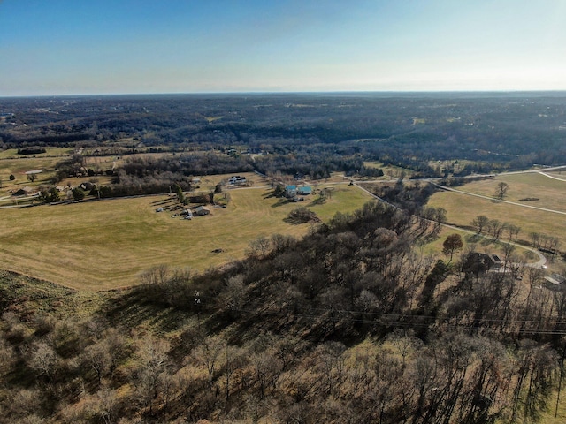 drone / aerial view with a rural view