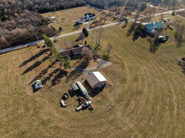 drone / aerial view with a rural view