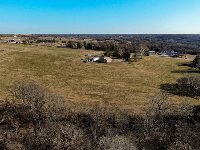 aerial view with a rural view