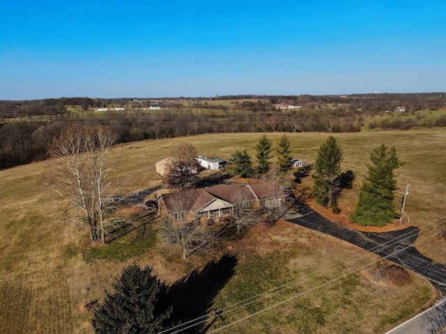 bird's eye view featuring a rural view