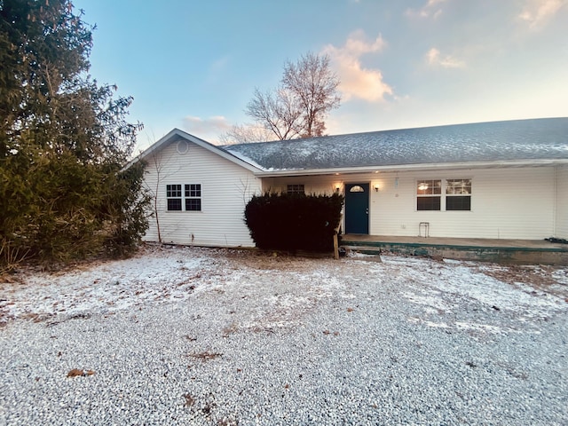 view of single story home