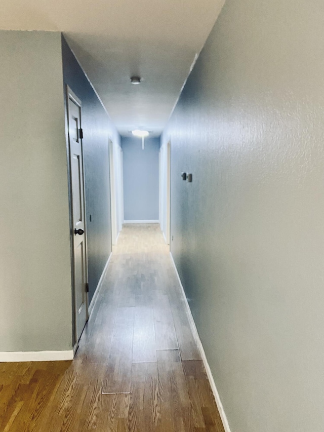 corridor featuring hardwood / wood-style flooring