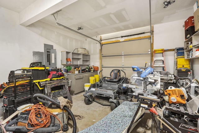 garage with electric panel