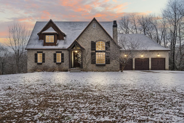 view of front of home featuring a garage