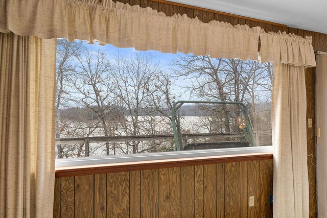 room details with wooden walls