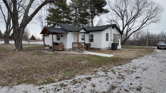 view of front of house featuring central AC unit