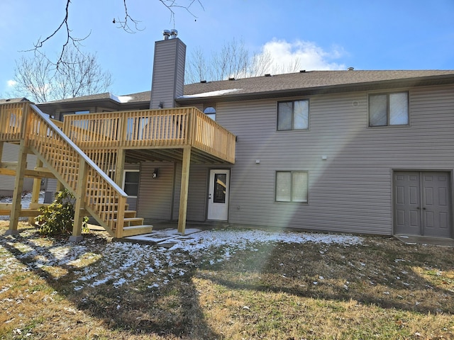 rear view of property with a deck