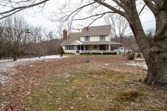 view of front of home with covered porch