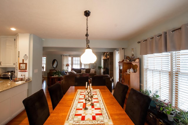 dining room featuring light hardwood / wood-style flooring