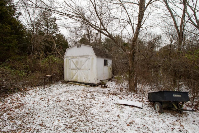 view of snow covered structure