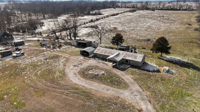 bird's eye view featuring a rural view