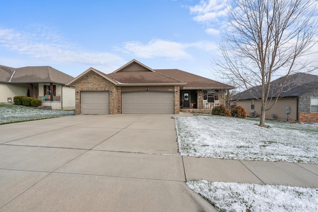 view of front facade with a garage