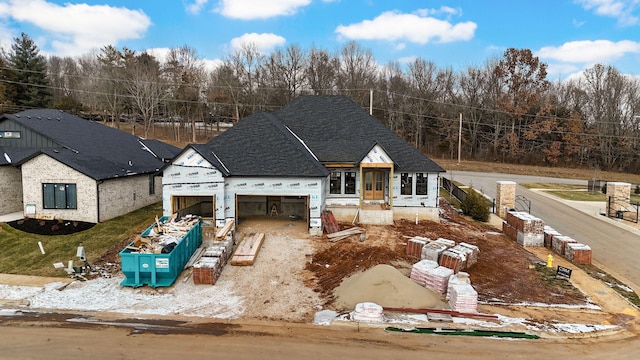 view of front of house with a garage