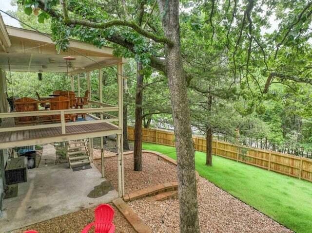 view of yard with a wooden deck