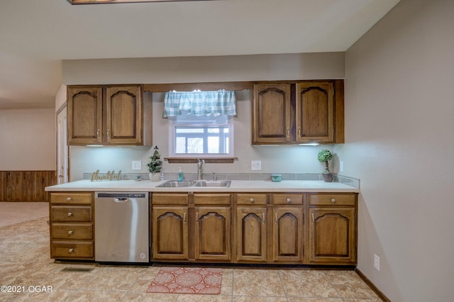 kitchen featuring dishwasher and sink