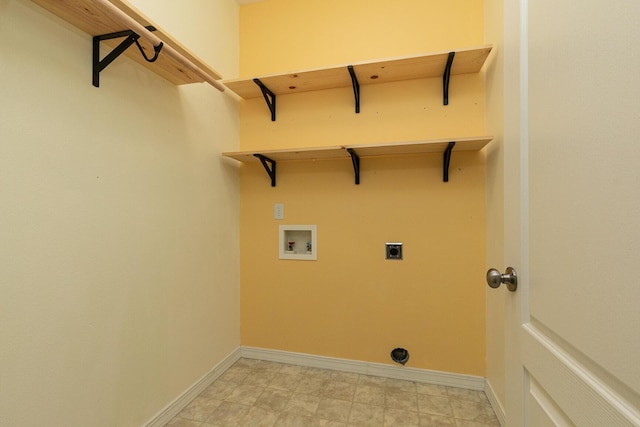 laundry area with washer hookup and electric dryer hookup