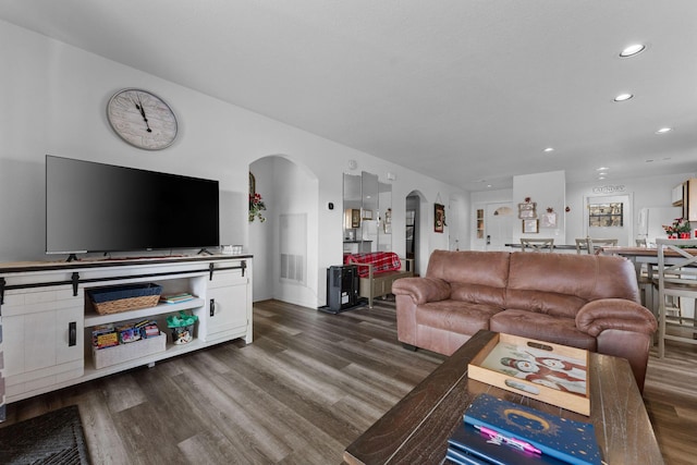 living room featuring wood-type flooring