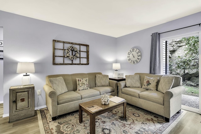 living room featuring hardwood / wood-style floors