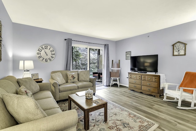 living room featuring hardwood / wood-style floors