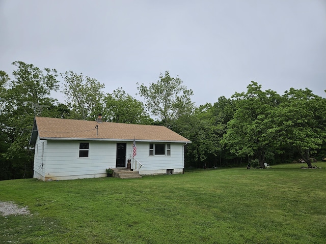 21525 State Highway P, Ava, MO 65608 - back of house with a lawn, entry steps, and roof with shingles