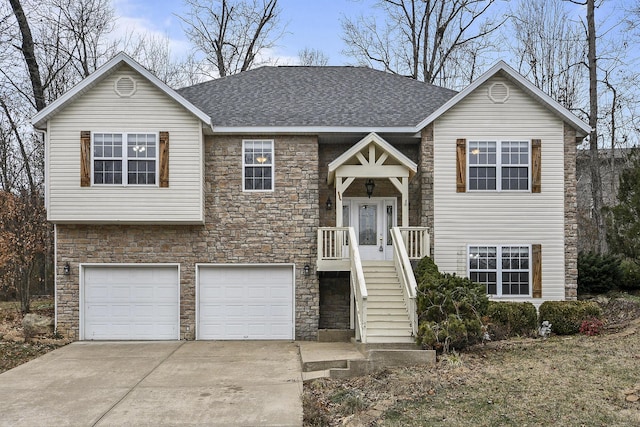 split foyer home with a garage