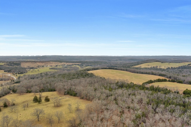 birds eye view of property with a rural view