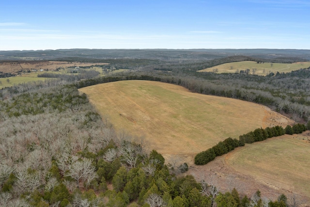 birds eye view of property featuring a rural view