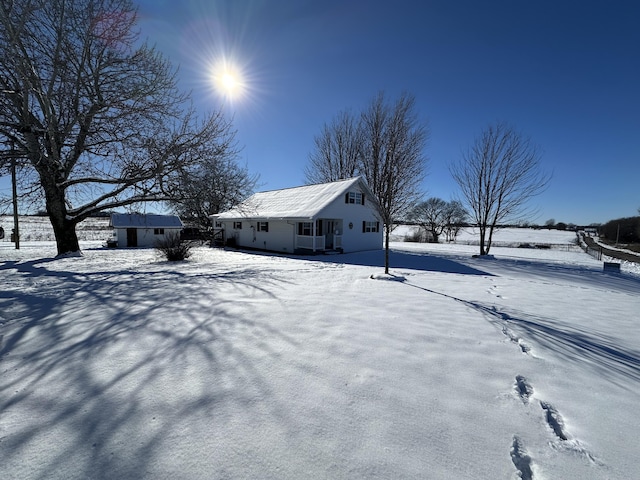 exterior space with an outbuilding