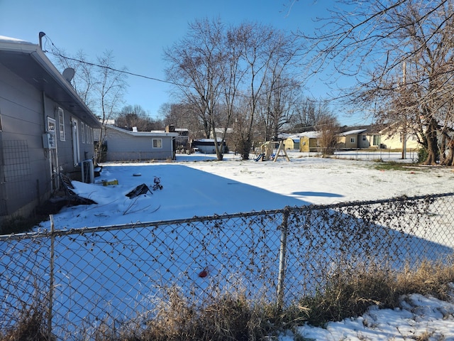 view of snowy yard