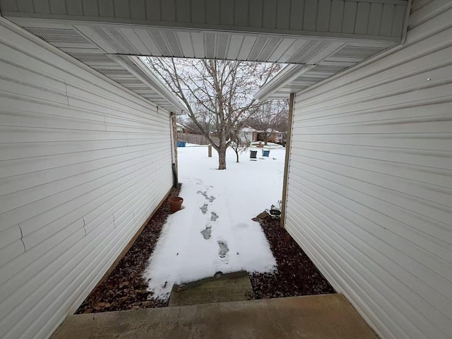 view of snowy yard