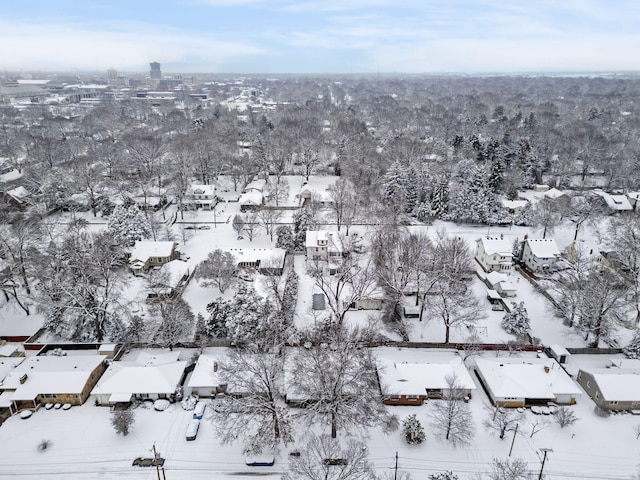 view of snowy aerial view