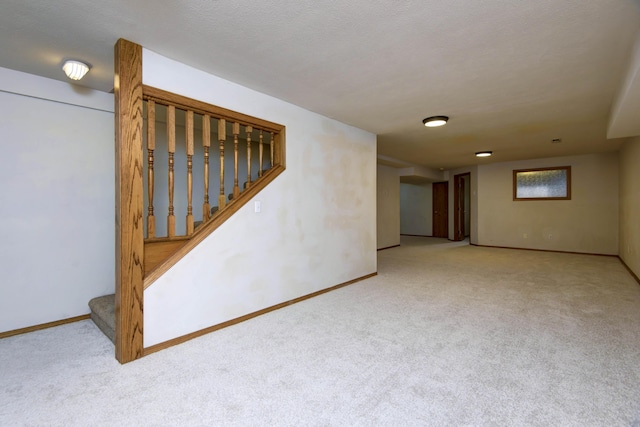 basement featuring carpet flooring