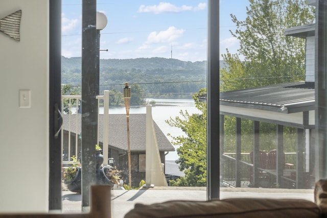 view of water feature featuring a mountain view