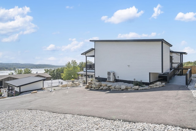 view of side of property featuring a mountain view