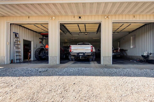 view of garage