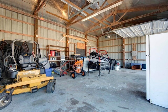 garage featuring white refrigerator