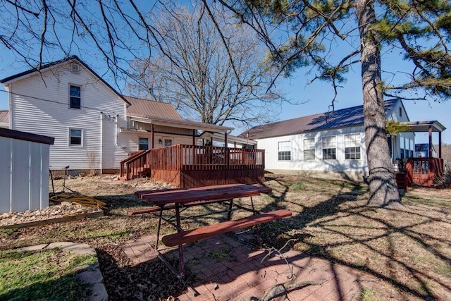 view of yard featuring a deck