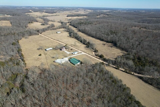 aerial view with a rural view